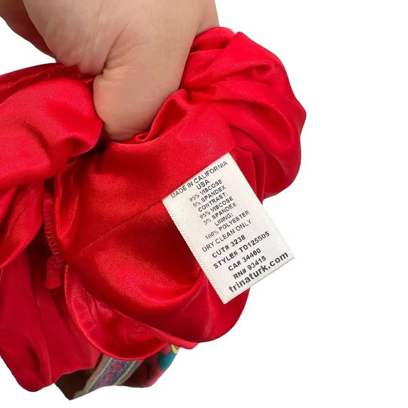 Trina Turk Felana Shift Dress Floral Paisley Print Multicolor Red Size 4 - Picture 9 of 10